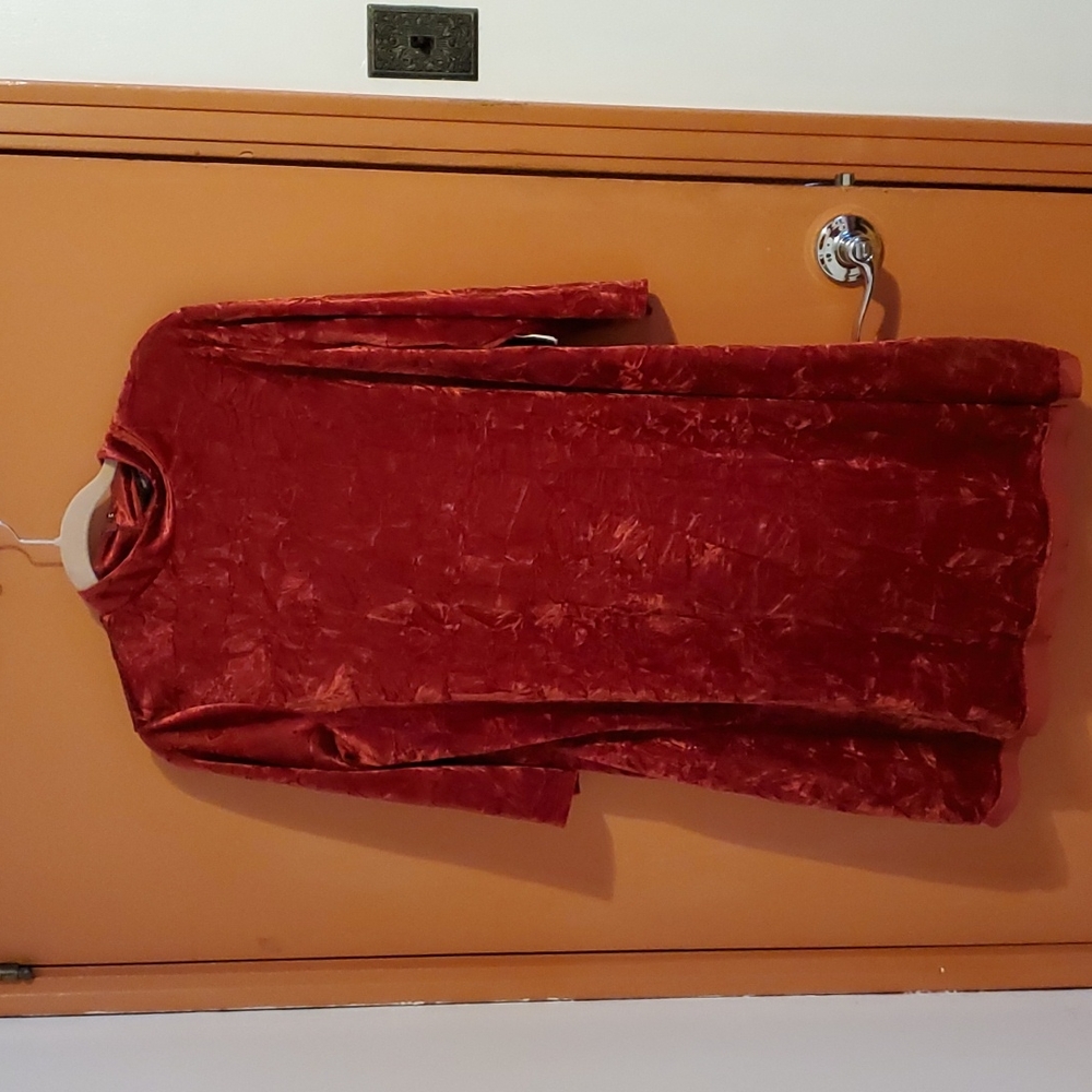 NWT Simply Vera Red crushed velvet long sleeve dress